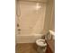 Bathroom features white tiled tub and shower at 7255 W Sunset Rd # 2093, Las Vegas, NV 89113