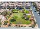 Beautiful aerial view of a community park surrounded by homes in a residential area at 7624 Molfetta St, Las Vegas, NV 89149