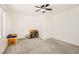 Bedroom showcasing a ceiling fan, carpet flooring, and storage at 8515 Belcastro St, Las Vegas, NV 89113