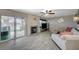 The living room is spacious and open to the backyard with a fireplace at 8725 Hawk Canyon St, Henderson, NV 89074