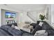 Comfortable living room features staircase and entertainment area with television at 160 Lilt Ave, Henderson, NV 89011