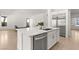 Spacious kitchen island with stainless steel appliances and eat in kitchen setup at 177 Cactus Sunrise St, Las Vegas, NV 89138