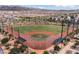 Aerial view of a well-maintained community baseball field at 2616 Tolmezzo St, Henderson, NV 89044