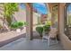 Charming patio with comfortable seating and a view of the well-maintained landscaping at 2913 Laverton Dr, Las Vegas, NV 89134
