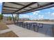 Outdoor picnic area with tables and shelter; community amenity featuring landscaping at 333 Aravalli Crest St, Henderson, NV 89015