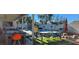 Backyard with a pool table, dining area, pool, and covered patio at 5318 Palmyra Ave, Las Vegas, NV 89146