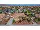 Expansive aerial view of the property showcasing the mature landscaping, desert scape and charming exterior at 8370 Unicorn St, Las Vegas, NV 89131