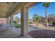 Relaxing back patio overlooking pool, beautiful yard and landscaping in a private setting at 8370 Unicorn St, Las Vegas, NV 89131