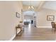 Grand entryway showcases laminate flooring, archways, high ceilings, and a glimpse of the living space at , Las Vegas, NV 89130
