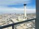 Striking view of the Stratosphere Tower and the city skyline from a high-rise balcony at 200 W Sahara Ave # 3909, Las Vegas, NV 89102