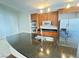 Modern kitchen with stainless steel appliances, granite countertops, and dark wood cabinetry at 200 W Sahara Ave # 3909, Las Vegas, NV 89102
