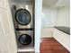 Modern stainless steel washer and dryer inside the condo unit at 200 W Sahara Ave # 3909, Las Vegas, NV 89102