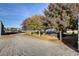 Landscape with mature trees and a sand driveway leading to the property's outdoor amenities at 2125 Mateuse St, Logandale, NV 89021
