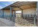 Outdoor horse shelter with metal roof and fencing, providing shade and protection at 2125 Mateuse St, Logandale, NV 89021