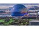Stunning aerial view of a big dome with digital displays along with the landscape at 2700 Las Vegas Blvd # 4101, Las Vegas, NV 89109