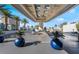 Grand entryway with fountain, porte cochere and blue decorative planters at 2700 Las Vegas Blvd # 4101, Las Vegas, NV 89109