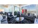 Open living room with city views, modern furnishings and a geometric-patterned rug at 2700 Las Vegas Blvd # 4101, Las Vegas, NV 89109