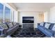 Cozy living room featuring cityscape views through expansive windows and stylish decor at 2700 Las Vegas Blvd # 4101, Las Vegas, NV 89109
