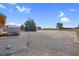 Expansive backyard, featuring a large plot of land, shed and gravel landscaping, perfect for customization at 2831 Goldrush St, Pahrump, NV 89048