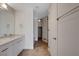 Modern bathroom with double sinks, sleek cabinets, and updated fixtures at 353 E Bonneville Ave # 904, Las Vegas, NV 89101