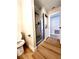 Beautiful bathroom includes a shower with modern fixtures and a laundry area at 4050 Pacific Harbors Dr # 209, Las Vegas, NV 89121