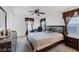 Spacious bedroom with a ceiling fan and desk area at 5081 Pine Mountain Ave, Las Vegas, NV 89139