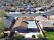 Aerial view of a residential neighborhood featuring backyard, patio, and roof detail at 6620 Casa Linda Dr, Las Vegas, NV 89103