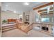 Second floor hallway with railing, staircase, and access to various rooms at 7420 Enchanted Hills Ct, Las Vegas, NV 89129