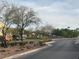 Street view showcases the neighborhood featuring well-maintained landscaping, mature trees and community gathering areas at 7486 River Dove Ct, Las Vegas, NV 89139