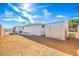 Backyard featuring a storage shed and a spacious area covered with gravel at 5200 Longridge Ave, Las Vegas, NV 89146