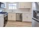 Bright kitchen features white cabinets, stainless steel appliances, and a window over the sink at 5200 Longridge Ave, Las Vegas, NV 89146