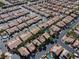 This aerial showcases homes in the desert, some with pools, and highlights the neighborhood at 6148 Whitelion Walk St, Las Vegas, NV 89148