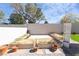 Backyard garden area featuring raised garden beds and gravel accents at 80 Sea Holly Way, Henderson, NV 89074