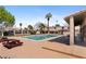 Community pool area with picnic tables and lounge area offers a relaxing retreat for residents at , Las Vegas, NV 89108
