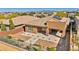 Fenced yard with desert landscaping, stone pavers and mountain views at 10348 Bressana Dr, Las Vegas, NV 89135