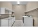 Laundry room with bright light, granite counters, and side by side washer and dryer at 10348 Bressana Dr, Las Vegas, NV 89135