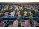 The aerial view highlights a single-Gathering home, mature trees, and an expertly maintained residential street at 2104 Inverness Dr, Henderson, NV 89074