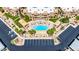 Aerial view of a condo community's pool and lounge area between buildings at 2232 Aspen Mirror Way # 103, Laughlin, NV 89029