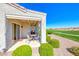 Picture of the covered back patio area featuring outdoor seating overlooking the golf course at 2734 Grand Forks Rd, Henderson, NV 89052