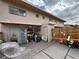 Outdoor patio with storage and a fence at 2804 Marlin Ave, Las Vegas, NV 89101