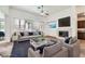 Stylish living room with a fireplace and modern decor, perfect for entertaining guests at 306 Saint Augustine Ln, Henderson, NV 89014