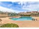 Sparkling community pool and lounging area perfect for hot summer days at 4043 Chalfont Ct, Las Vegas, NV 89121