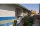 Close up view of the exterior of the home featuring blue tiling at 4432 Faberge Ave, Las Vegas, NV 89115