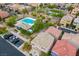 Bird's-eye view of the neighborhood showcasing the pool, playground, and nearby parking at 6234 Pangea Ave, Las Vegas, NV 89139