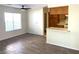 Dining area featuring wood-look tile floors conveniently located next to kitchen area at 6632 Coastal Breeze Ct, Las Vegas, NV 89108