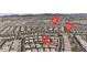 Aerial view of a neighborhood highlighting the community layout and surrounding streets at 665 Look Lively Ct, Henderson, NV 89011