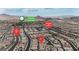 Expansive aerial view of the neighborhood with easy access to Chimera Golf Club at 665 Look Lively Ct, Henderson, NV 89011