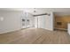 Bright bedroom boasts vaulted ceiling, ceiling fan, and sliding doors to the deck at 861 Mcmurray Dr, Pahrump, NV 89060