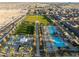 Aerial view of the community park featuring a pool, green spaces, and recreation areas at 10216 Chrysolite Pl, Las Vegas, NV 89143
