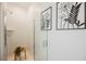 Bathroom featuring a modern glass shower with decorative art and a bench at 10415 Andele Ave, Las Vegas, NV 89166